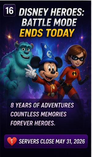 Disney Heroes: Battle Mode closes the book on eight years of mobile RPG service
