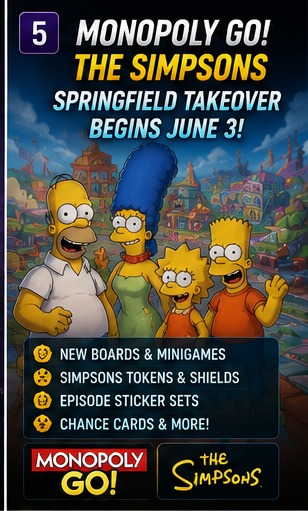 MONOPOLY GO! prepares a massive Springfield takeover for June 3