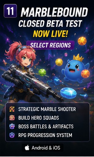 Marblebound CBT opens with hero squads and tactical marble shooting