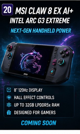 MSI Claw 8 EX AI+ keeps Intel Arc G3 Extreme in the Computex spotlight