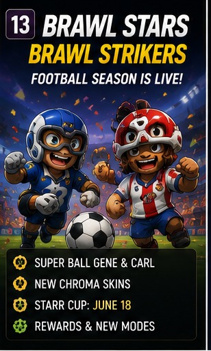 Brawl Stars Brawl Strikers keeps football season alive with Gene, Carl and the Starr Cup