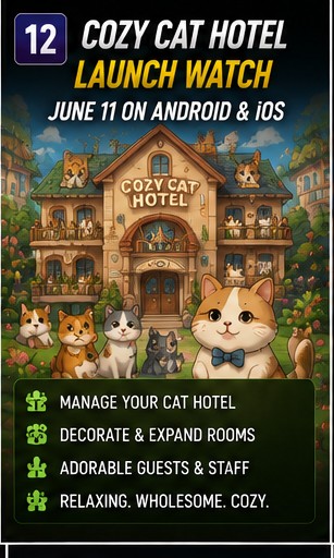 Cozy Cat Hotel lines up June 11 for players who prefer cats to chaos