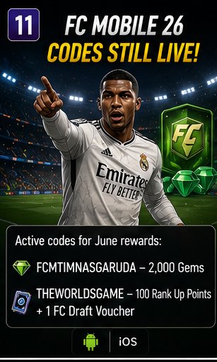 FC Mobile 26 codes still give football players useful June freebies