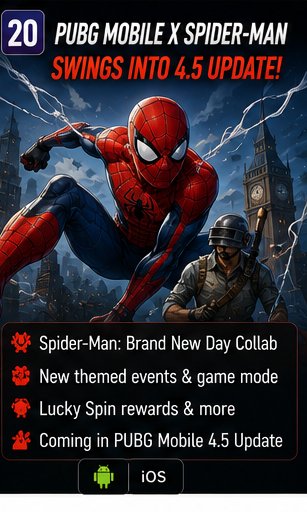 PUBG Mobile x Spider-Man: Brand New Day swings into 4.5 collaboration hype