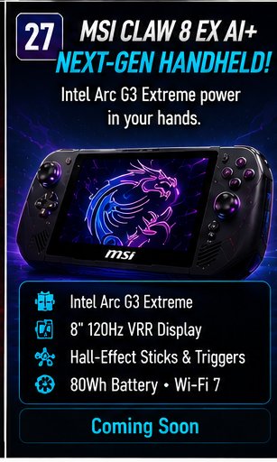 MSI Claw 8 EX AI+ keeps Intel Arc G3 Extreme in the handheld spotlight