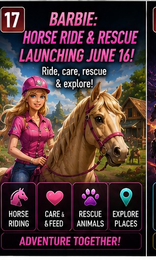 Barbie: Horse Ride & Rescue heads for a June 16 mobile launch