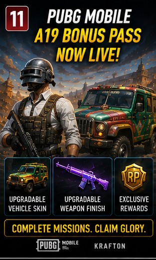 PUBG Mobile A19 Royal Pass Bonus Pass keeps cosmetic hunters busy