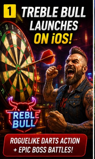 Treble Bull launches on iOS with roguelike darts chaos
