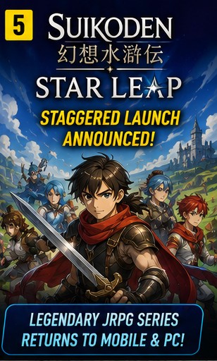 KONAMI reveals staggered launch plan for Suikoden STAR LEAP