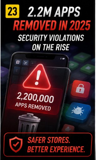 App stores removed 2.2m apps for security violations in 2025