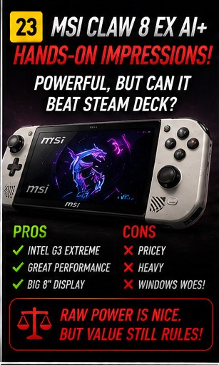 MSI Claw 8 EX AI+ still struggles to beat Steam Deck value