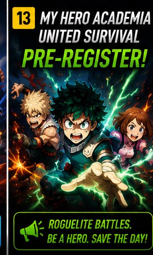 My Hero Academia UNITED SURVIVAL opens mobile pre-registration