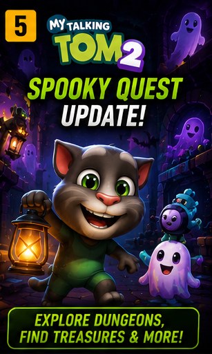 My Talking Tom 2 goes underground with Spooky Quest