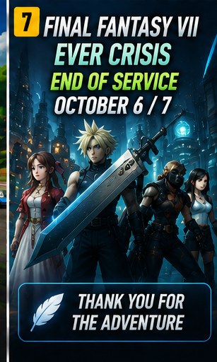 Final Fantasy VII Ever Crisis will end service in October