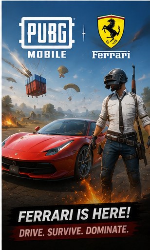 PUBG Mobile puts Ferrari on the battlefield