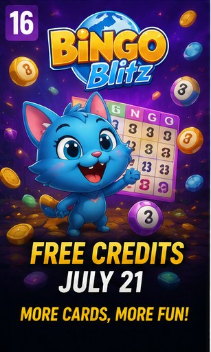 Bingo Blitz free credits remain active for July