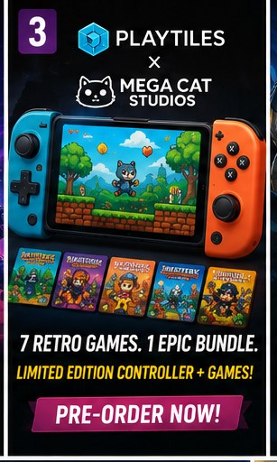 Playtiles and Mega Cat Studios bundle a controller with seven retro games