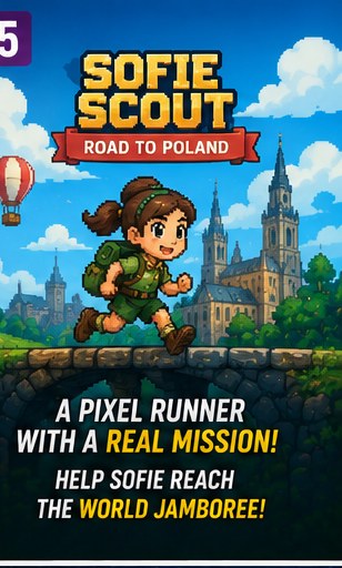 Sofie Scout turns a real fundraiser into a pixel runner