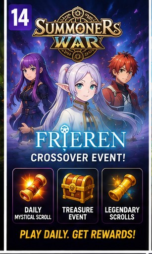 Summoners War runs Frieren crossover shop with daily Mystical Scrolls