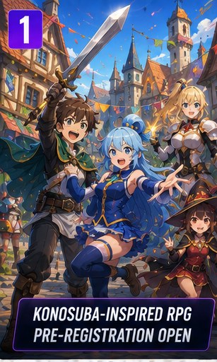 KonoSuba: Prosperity for this Beloved City opens mobile pre-registration in Japan