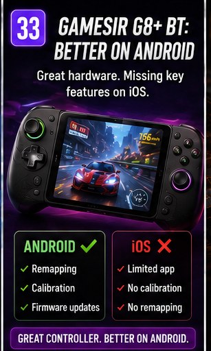 GameSir G8+ Bluetooth favours Android users