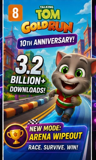 Talking Tom Gold Run surpasses 3.2bn downloads