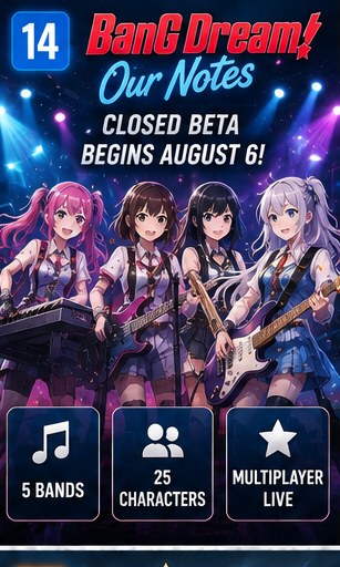 BanG Dream! Our Notes beta begins August 6