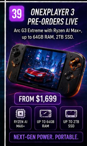 OneXPlayer 3 moves into standard pre-orders