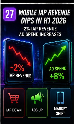 Mobile IAP revenue dips as advertising grows