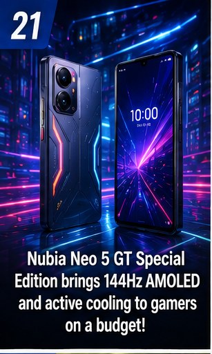 nubia Neo 5 GT Special Edition combines 144Hz AMOLED with active gaming-focused cooling