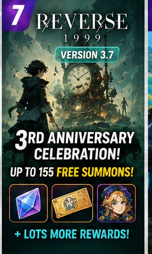 Reverse: 1999 Version 3.7 celebrates third anniversary with huge free-reward campaign