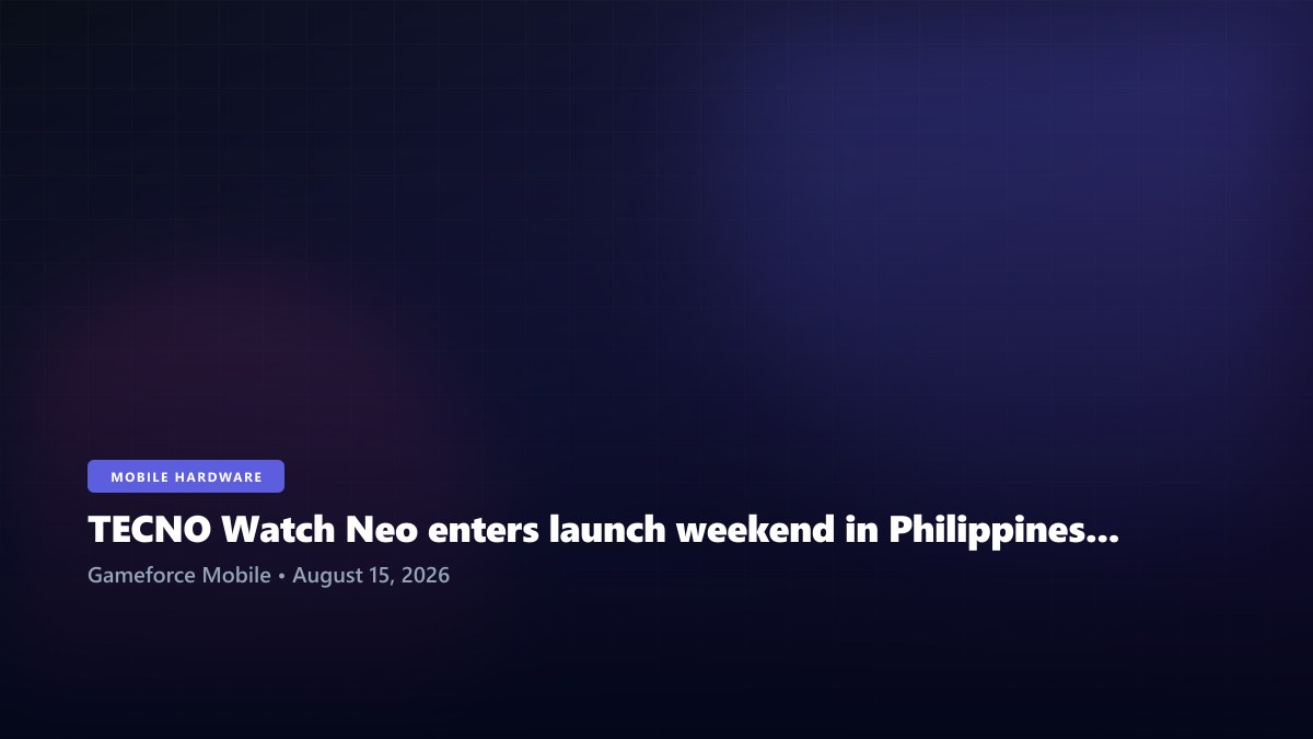 TECNO Watch Neo enters launch weekend in Philippines with AMOLED screen and long battery claims