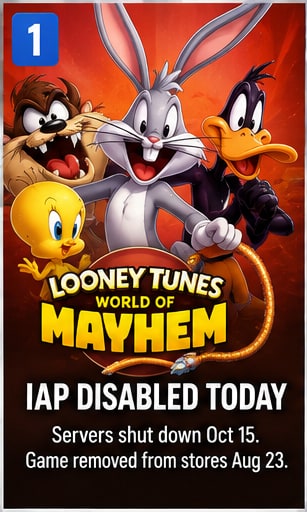 Looney Tunes: World of Mayhem disables in-app purchases today as October shutdown approaches
