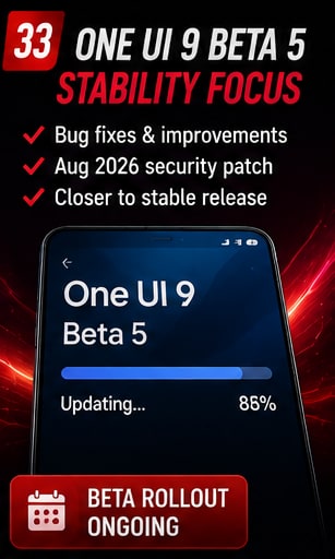 Samsung One UI 9 Beta 5 focuses on bug fixes as stable Android 17 release draws closer