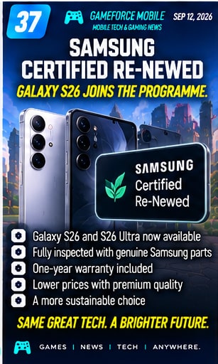 Samsung adds Galaxy S26 generation to Certified Re-Newed programme