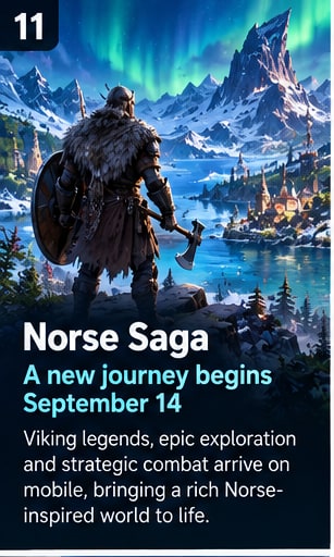 Norse Saga prepares to join the September mobile calendar tomorrow