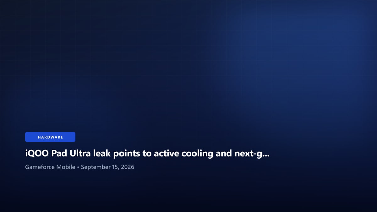 iQOO Pad Ultra leak points to active cooling and next-generation Snapdragon power