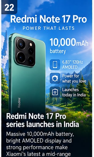 Redmi Note 17 Pro series launches in India with battery life as its headline weapon