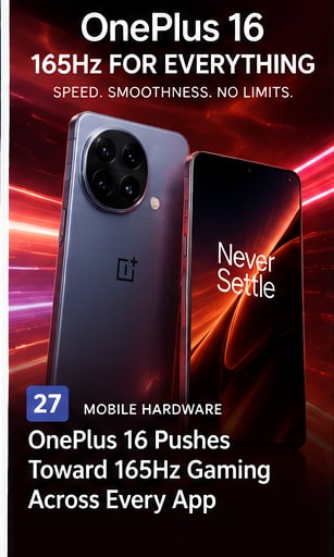 OnePlus 16 Pushes Toward 165Hz Gaming Across Every App