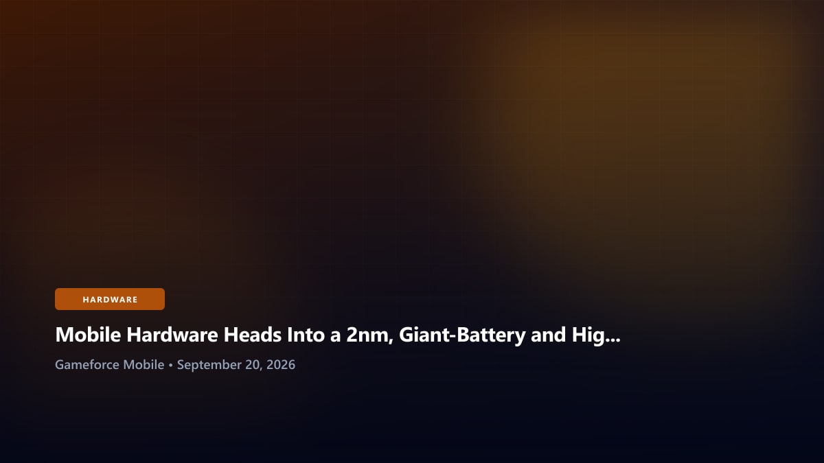 Mobile Hardware Heads Into a 2nm, Giant-Battery and High-Refresh Era