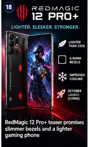 RedMagic 12 Pro+ teaser promises slimmer bezels and a lighter gaming phone