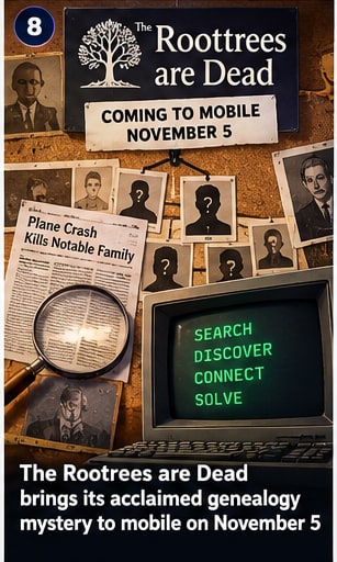 The Roottrees are Dead brings its acclaimed genealogy mystery to mobile on November 5