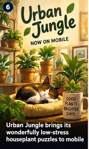Urban Jungle brings its wonderfully low-stress houseplant puzzles to mobile