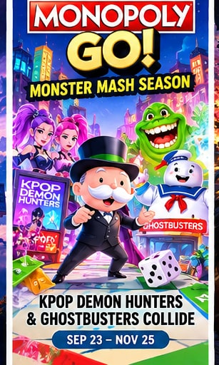 Monopoly Go begins Monster Mash with KPop Demon Hunters and Ghostbusters
