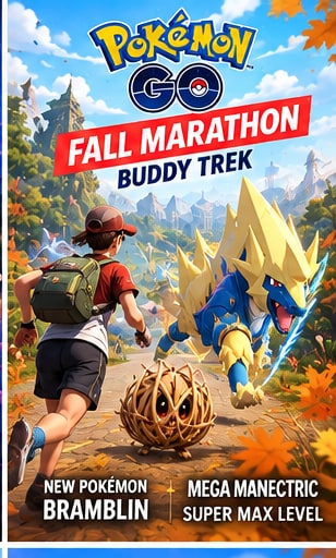 Pokémon GO's Fall Marathon Will Debut Bramblin and Push Mega Manectric Beyond Mega
