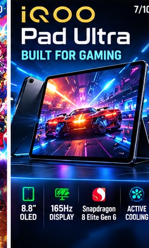 iQOO Pad Ultra Goes All-In on Gaming With an 8.8-Inch 165Hz OLED Screen