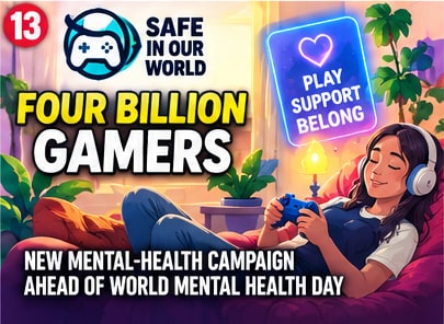 Gaming Charity Launches Four Billion Gamers Campaign Ahead of World Mental Health Day