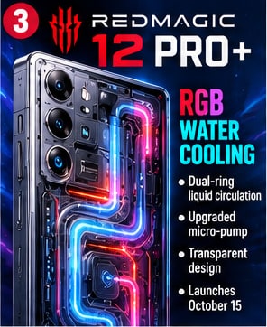 RedMagic 12 Pro+ Reveals RGB Water Cooling With Dual-Ring Liquid Circulation
