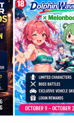 Dolphin Wave Launches Melonbooks Collaboration With Exclusive Characters and Boss Battles