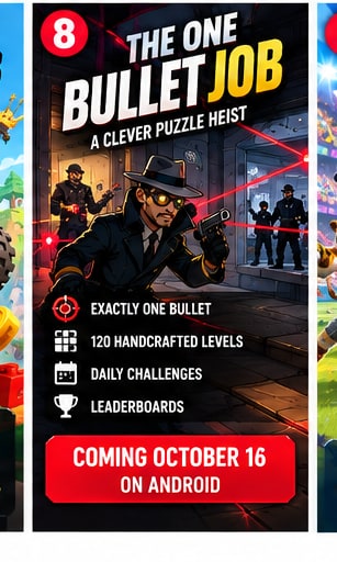 The One Bullet Job Brings a Clever Bank Heist Puzzle to Android on October 16
